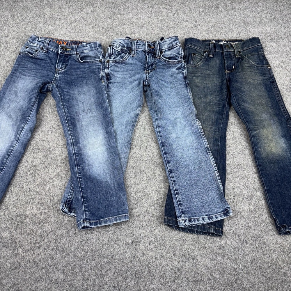 Boys Jeans Lot Of 3 Size 5 Wrangler Retro Urban Pipeline Denim Youth Blue Casual